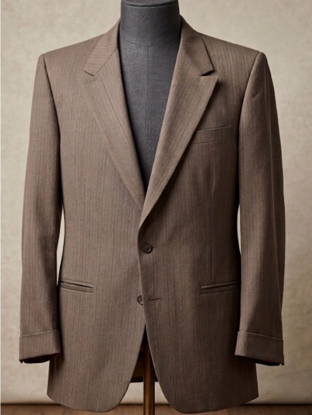 VTG 70s LeBaron California Wool Blazer 44L Pinstripe